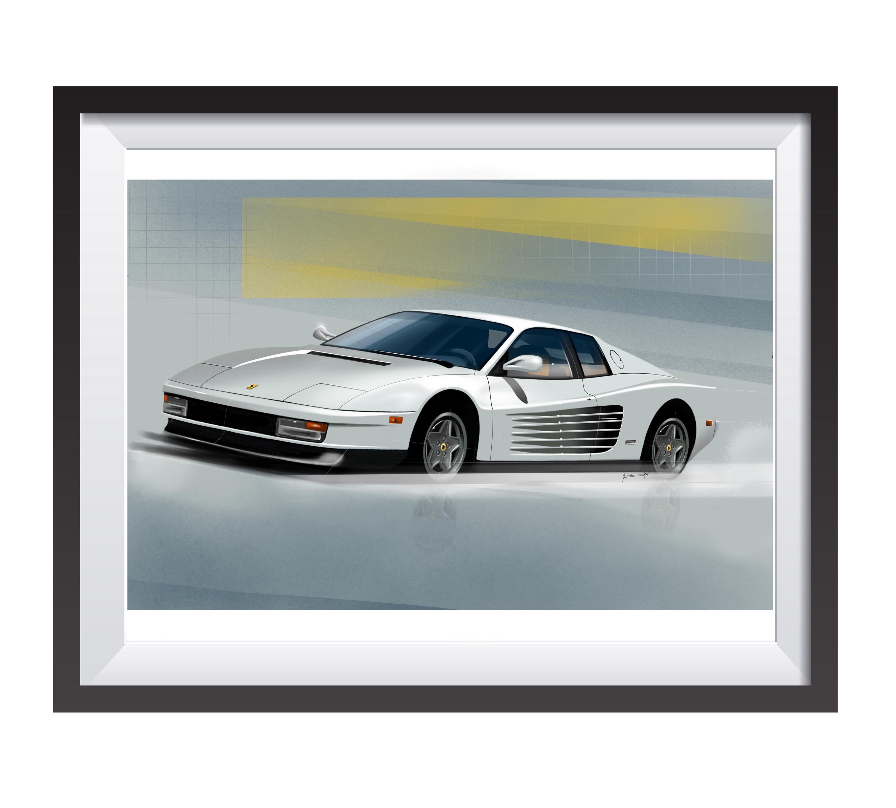 Ferrari Testarossa From the Wolf of Wall Street Digital Art