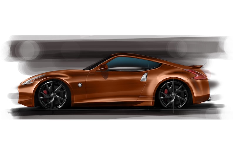 Nissan 370Z Digital Car Art Drawing Print Etsy