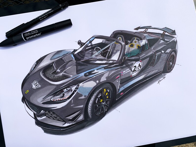 Personalised Car Drawing Original Art Marker Pen Drawing of Etsy