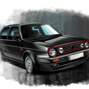 Rysunek samochodu Golf GTi Mk2