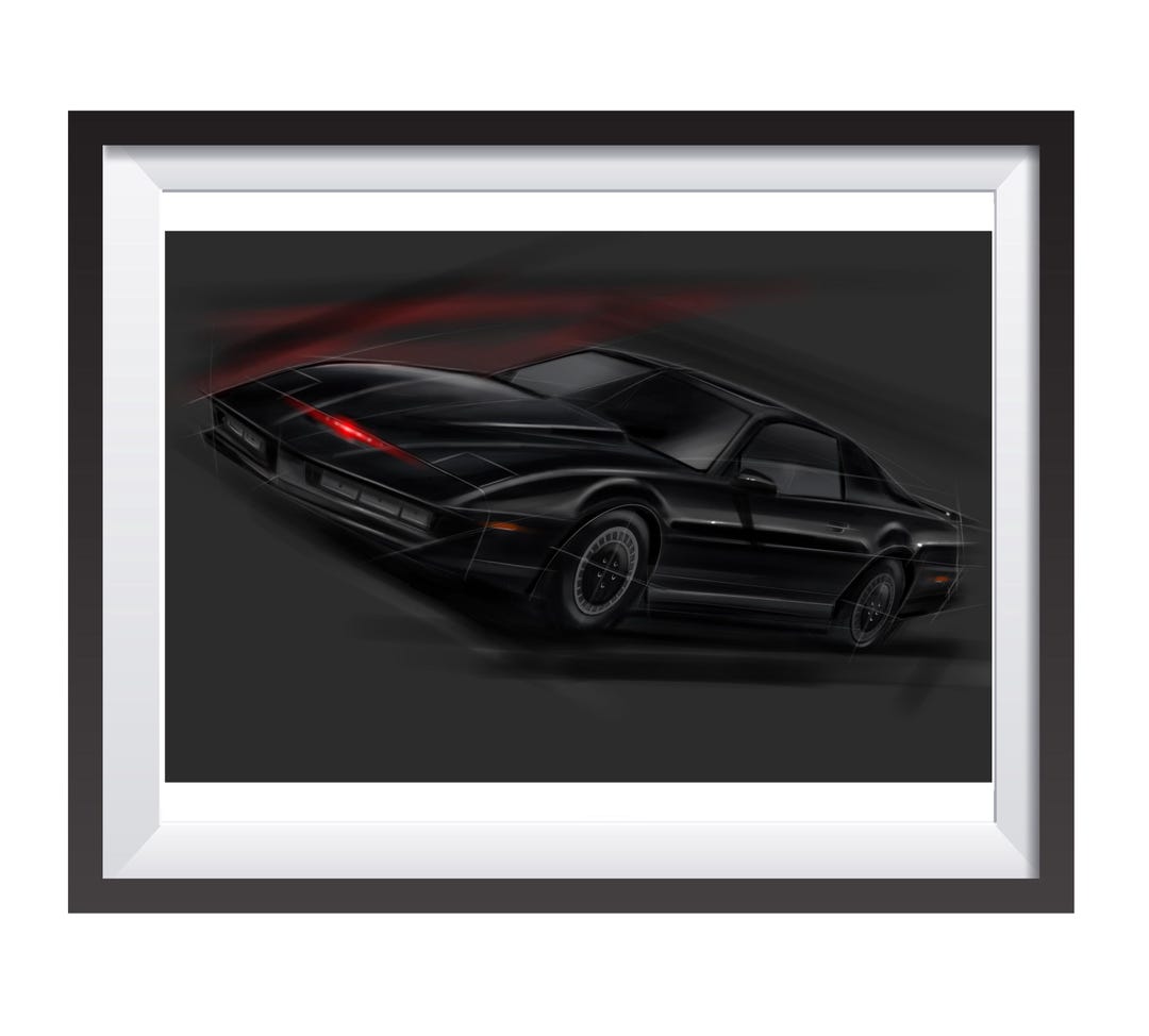 Knight Rider Drawings K.I.T.T Knight Rider Pontiac Firebird Digital Art Drawing Print by ...