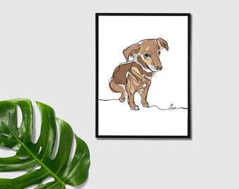 Personalised pet portrait drawing from a photo