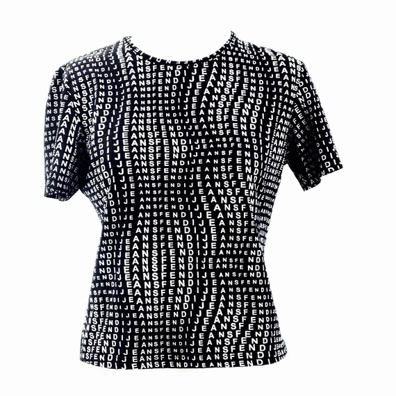 fendi logo dress black and white