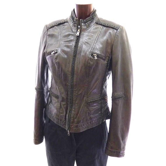 MILESTONE brown Genuine lambskin Milestone Coats & Jackets for Men for