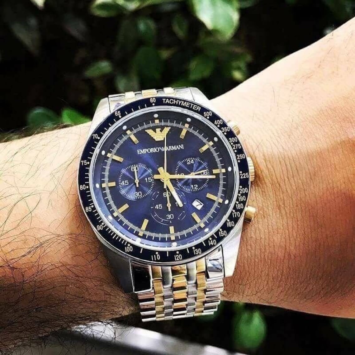 New authentic Emporio Armani AR6088 stainless steel blue dial Etsy