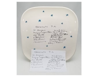 large square platter for recipe handwriting transfer / recipe platter / large platter / family recipe plate / recipe platter/ memorial gift