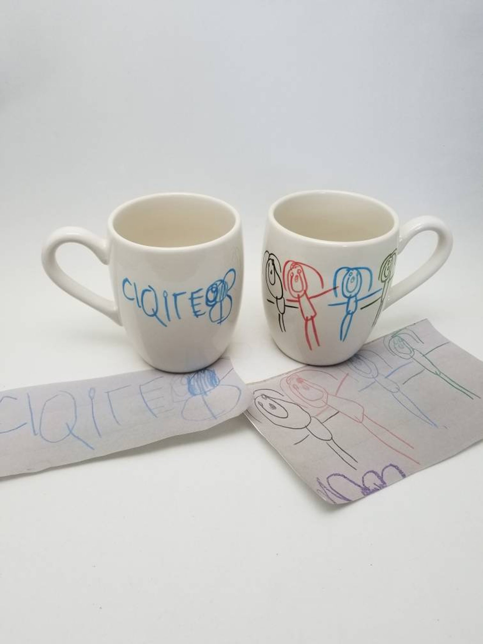 Colorful Child's Drawing Transfer / Coffee Mug / Favorite Etsy