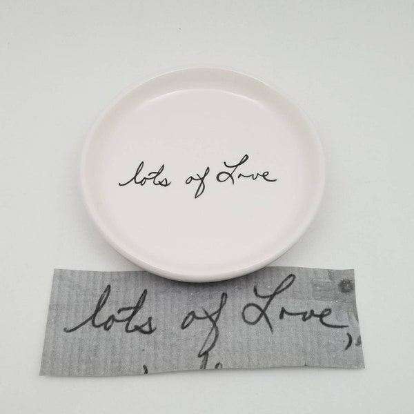 jewelry dish with handwriting / handwriting plate / handwriting dish / ring dish / sympathy gift / gift for loss/ memorial gift / grief gift