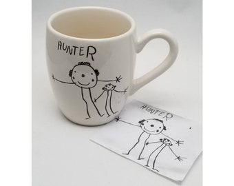 child's drawing transfer / coffee mug / favorite mug / kids artwork mug / teacher gift / mom gift / dad gift / grandparent gift / child art