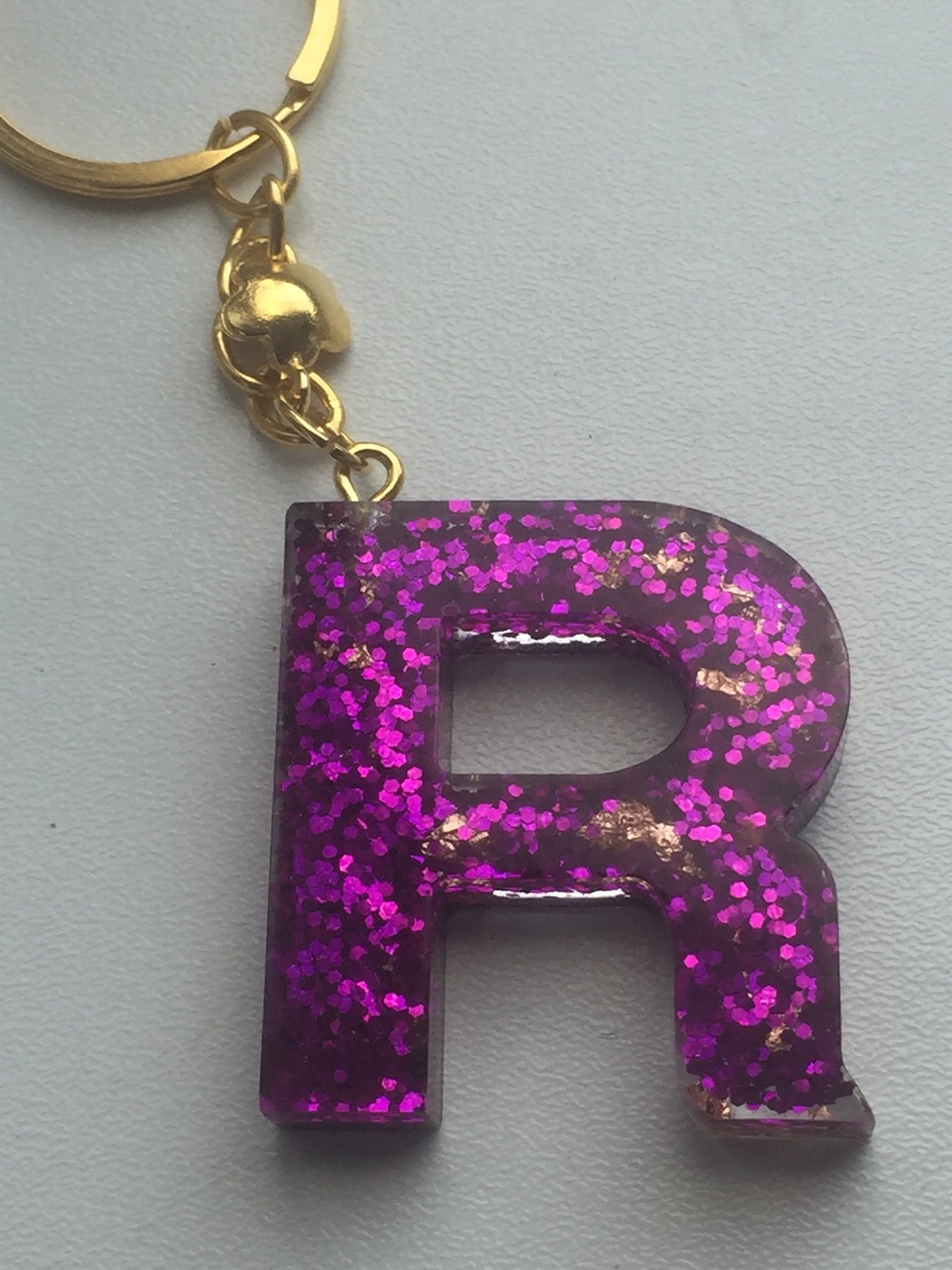 R initial keychain Etsy