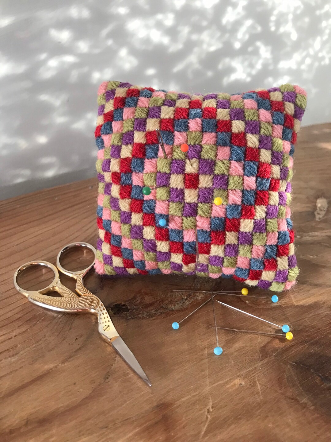 Tapestry / Needlepoint Pincushion Kit, Embroidery Kit for Beginners