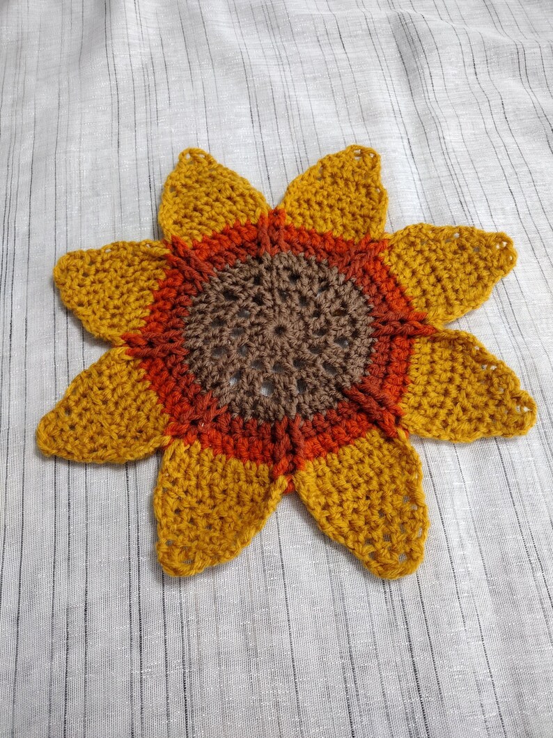 Sunflower Placemat Crochet Pattern Crochet Placemat Sunflower Home