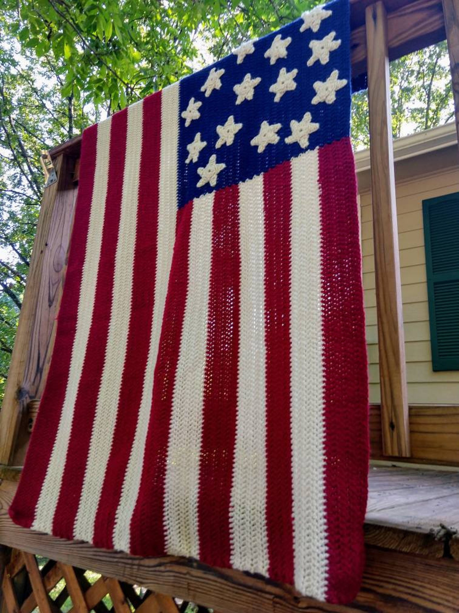 Crochet American Flag Blanket Pattern / Military Crochet Etsy