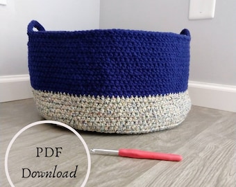 Crochet Large Storage Basket Pattern (PDF Download)