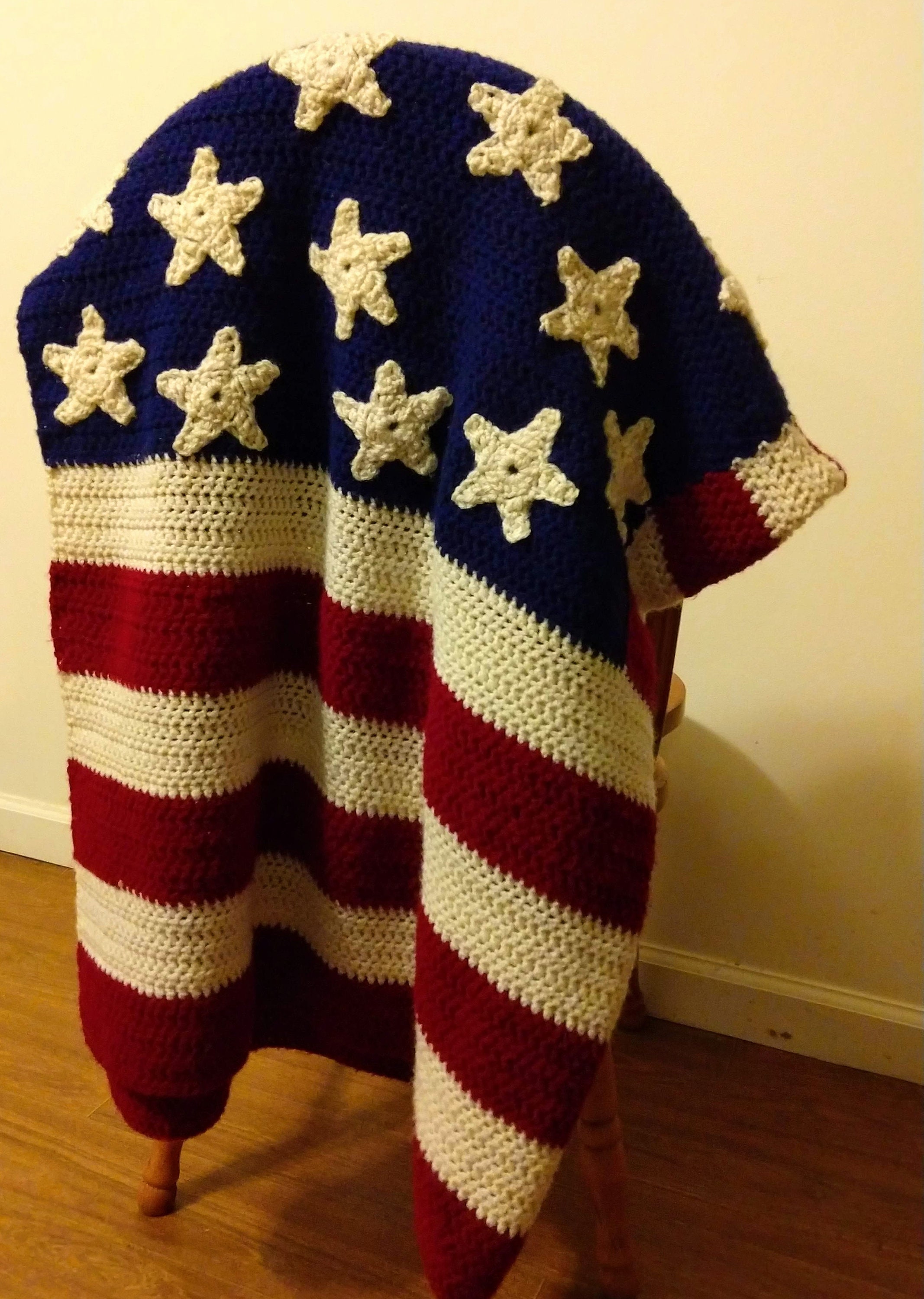 Crochet American Flag Blanket Pattern / Military Crochet Etsy