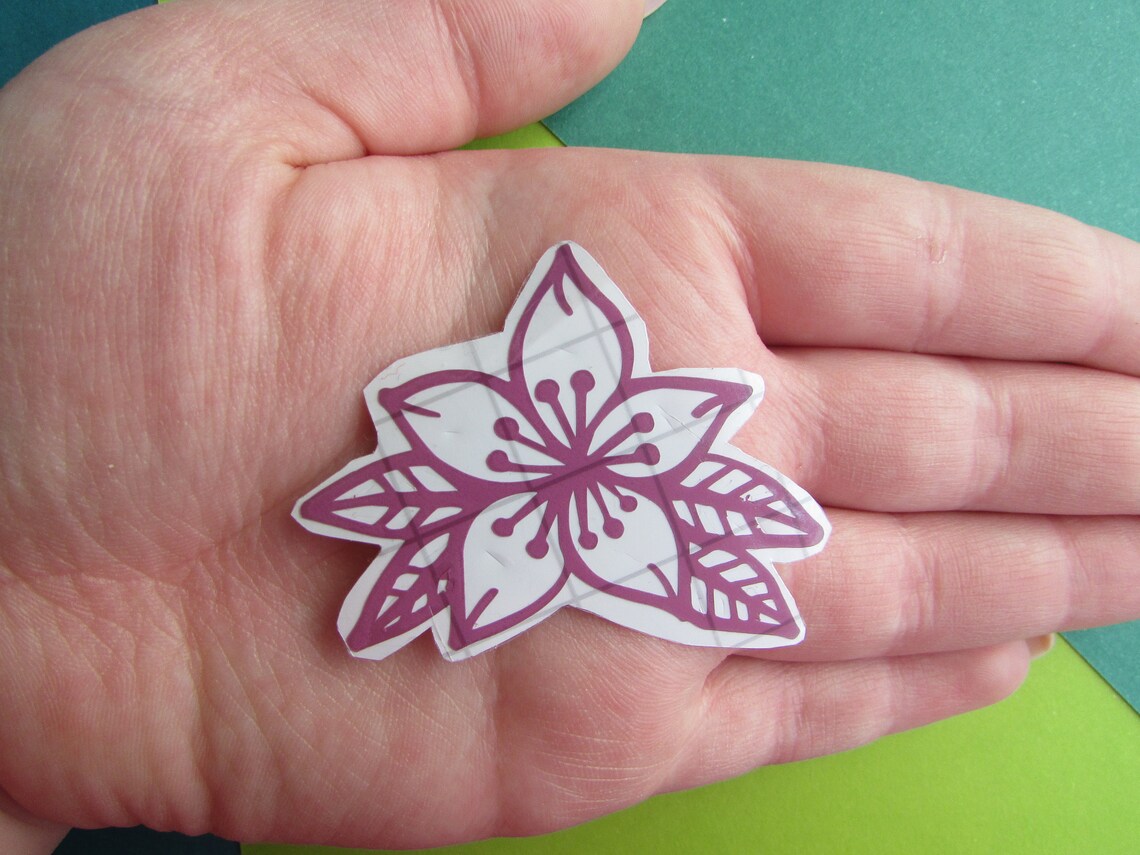 Vinyl Stickers. Flower Vinyl Stickers Floral Stickers Set of Etsy