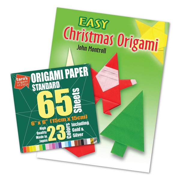 Easy Christmas Origami Book + Standard Paper Combo