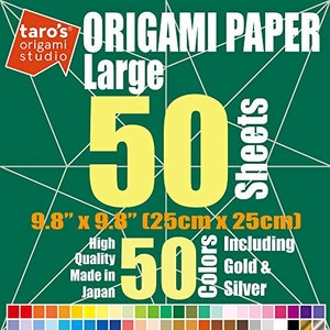 100 Sheets Origami Paper Large 20cm x 20cm Square Pack 10 Assorted Colours  UK