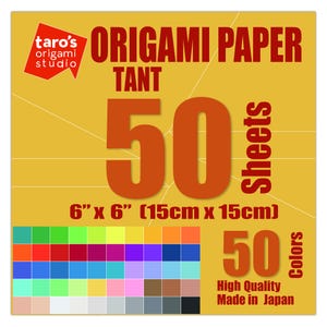 TANT StandardGröße 15cm Japanisches Origami Papier, 50 doppelseitige Blätter