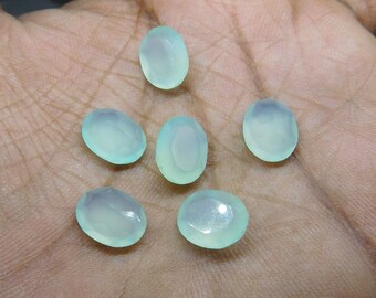 Natural Aqua Chalcedony Cut Gemstone,6x8,7x9,8x10,10x12,10x14,12x16,13x18,15x20mm Pear Shape Checker Cut Chalcedony Stone For Jewellery