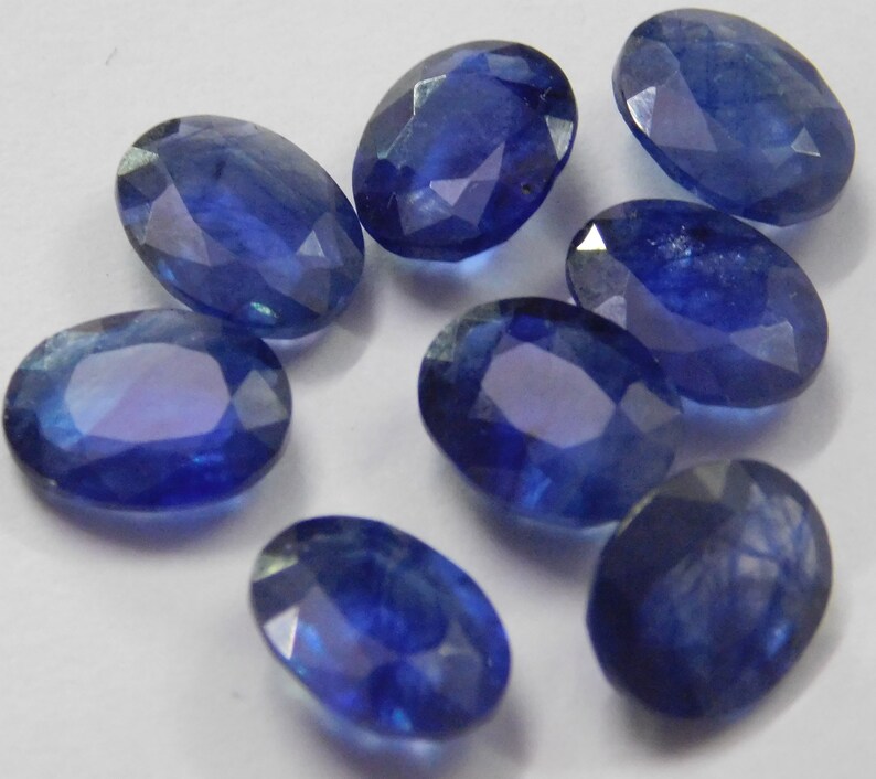 Beautiful Natural Blue Sapphire Cut Stone Glass Filled Etsy