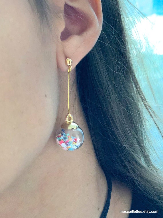 Glass ball best sale earrings