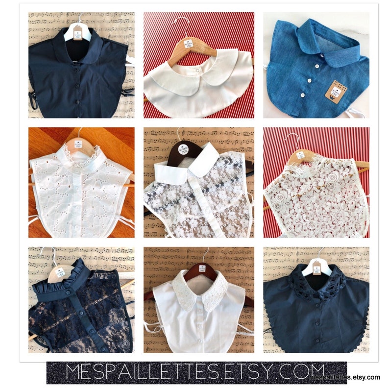 Black Lace Fake Collar Half Shirt Collar Etsy