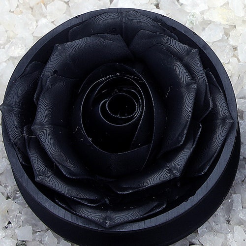 A Pair of BLACK ROSE Ear Tunnels Unique Lightweight Double Etsy