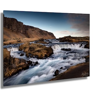 Iceland Waterfall Print: Autumn Nordic Landscape Photography
