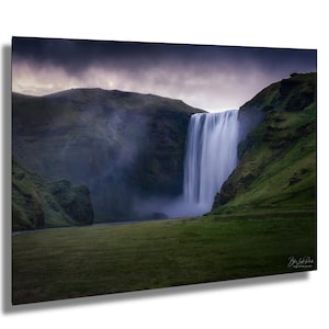 Skógafoss Waterfall Iceland Print: Moody Nordic Landscape Photography