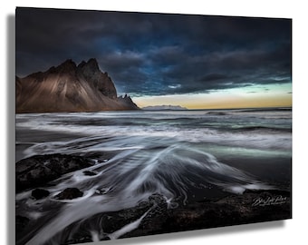 Vestrahorn Iceland Seascape Print: Long Exposure Nordic Landscape