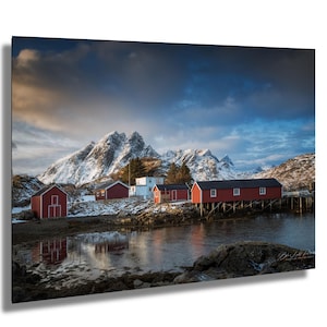 Sund Village Norway Wall Art | Lofoten Sunrise Landscape Photography Print | Scenic Nordic Fishing Village | Fine Art Nature Decor