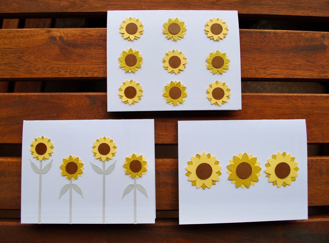 Sunflower Greeting Card Set – Handmade Blank Note Cards, Set of 3 - Etsy