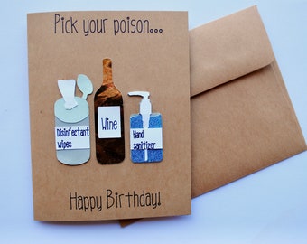 Funny Pandemic Birthday Card - Pick Your Poison