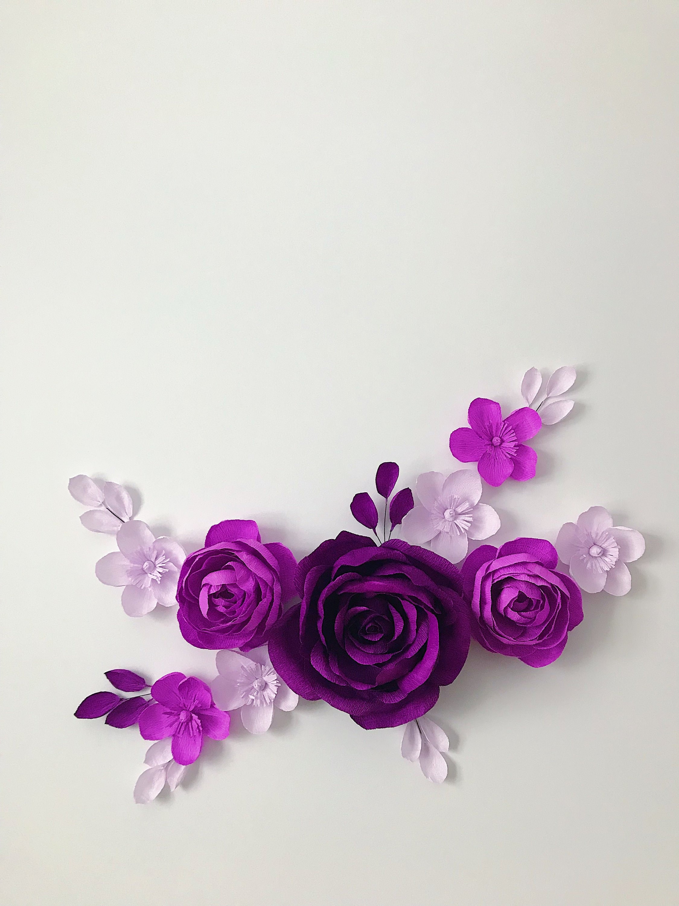 Paper Flower Wall Decoration Nursery Paper Flowers Wall Etsy