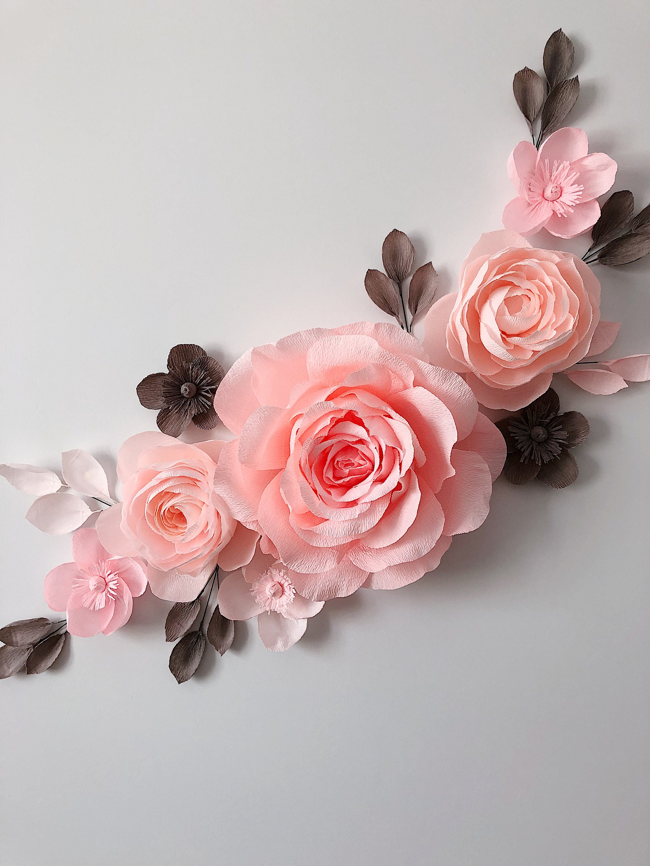 Unique Paper Flowers Wall Decor Wall Decor Paper Flowers Etsy