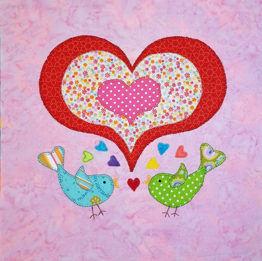 Love Birds Applique Block Pattern - Etsy