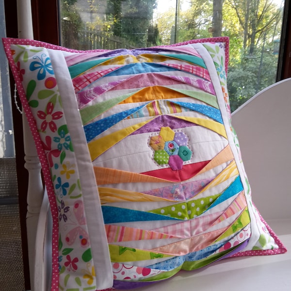 Rainbow Ripples Cushion or Pillow pattern