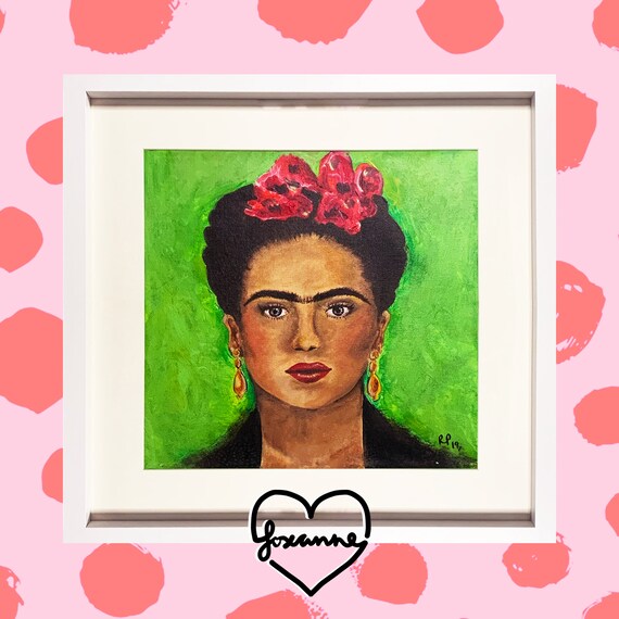 Original Frida Kahlo framed painting female empowerment girl | Etsy