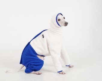 hosh Mars Half Fleece Jumper (Ivory/Blue, Lemon/Grey) for Italian greyhound dog