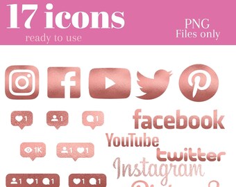 Gold Facebook Icon Etsy