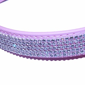 Pet Palace &quot;Diva Doggy&quot; Leather Diamante Studded Bling Dog Collar with Jewelled buckle