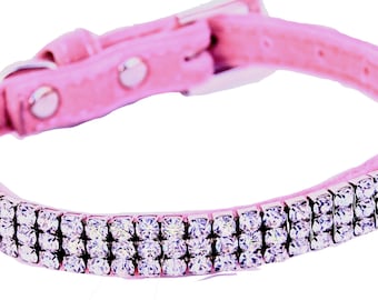 Pet Palace Velvet Soft Diamante "Dream Doggy" Dog or Puppy Collar for dogs who dress the best