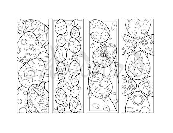 Coloring page Instant PDF Download Easter Coloring bookmarks Digital