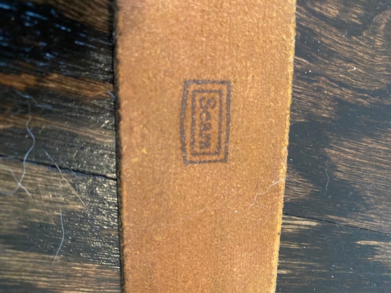 Vintage Stamped Leather Belt - image 5