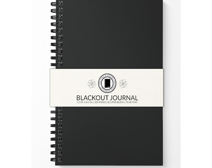 Blackout Journal Black Paper Journal Etsy