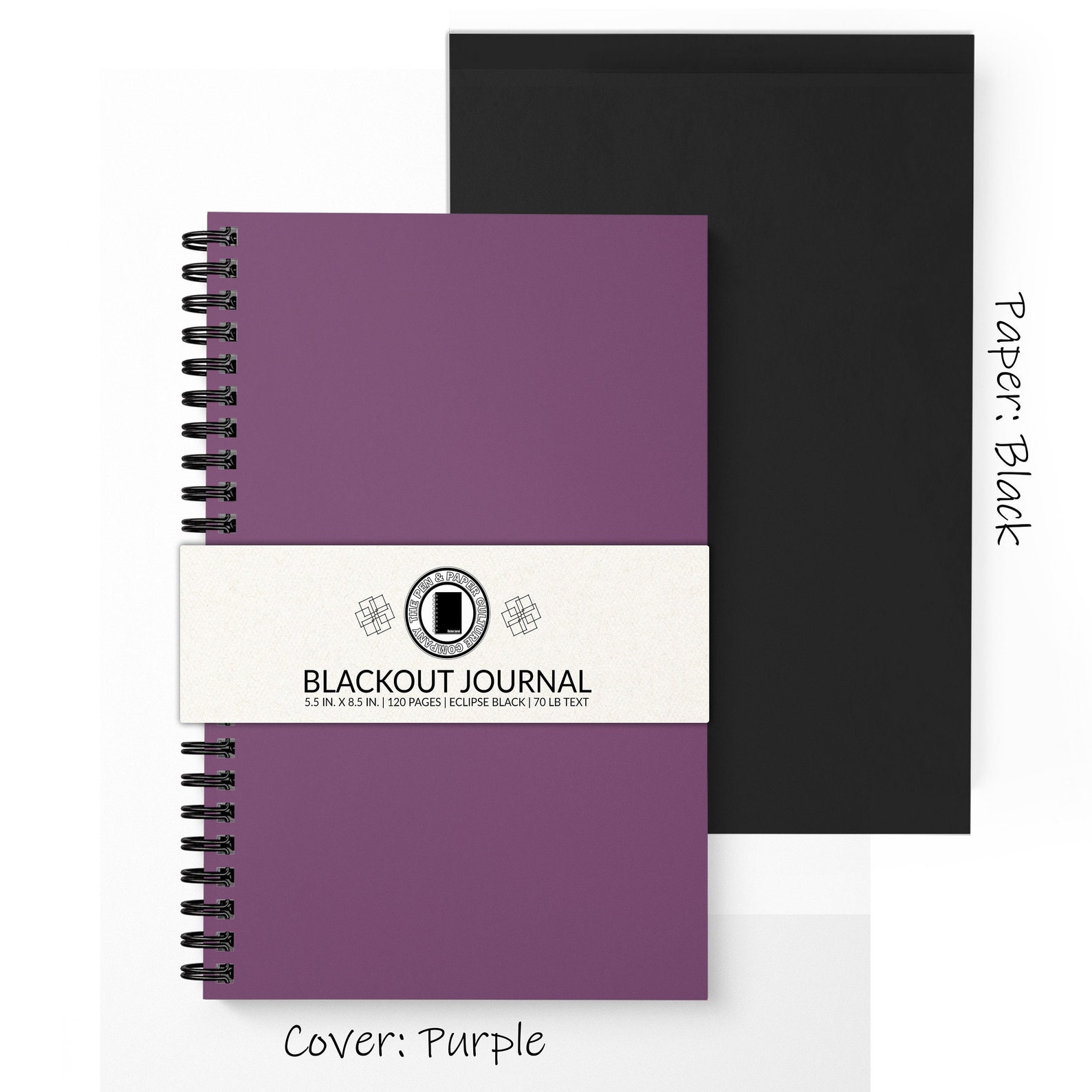 Blackout Journal Black Paper Journal Etsy