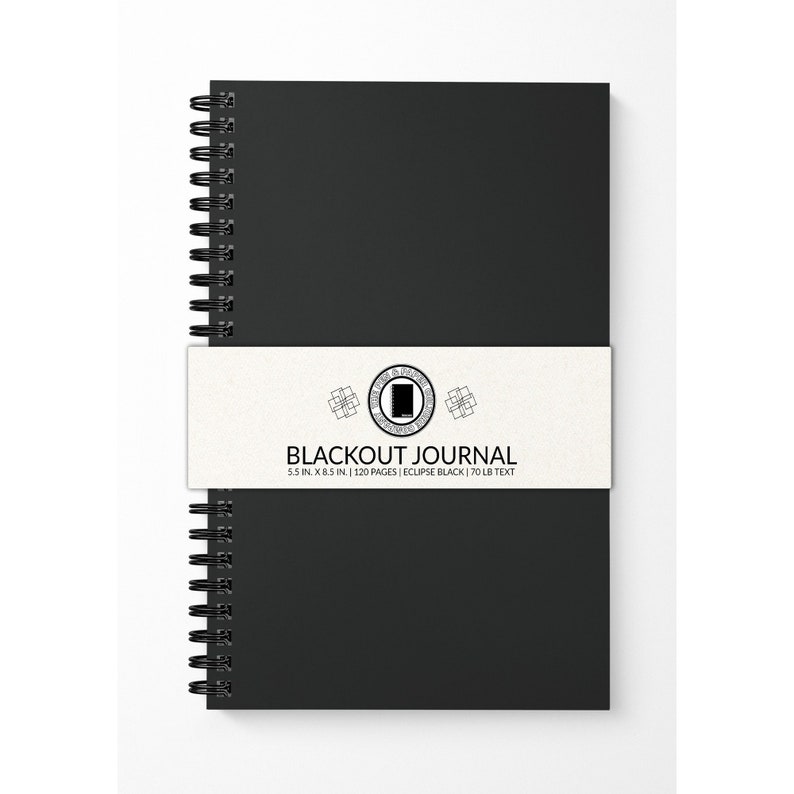 Blackout Journal Black Paper Journal Etsy