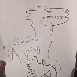 Abstract Velociraptor Single Line Drawing, Dinosaur Art, Raptor Art ...