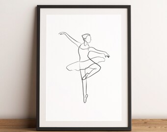 Ballet Dancer, Art, Ballet Art Print, Ballerina Gift, Ballet Poster, Ballet tutu Art, Ballet Lover Gift, ballet art gift, ballet figure art,